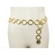 CEINTURE YVES SAINT LAURENT ANNEAUX CHAINE T 75 85 EN METAL DORE CHAIN BELT 745€