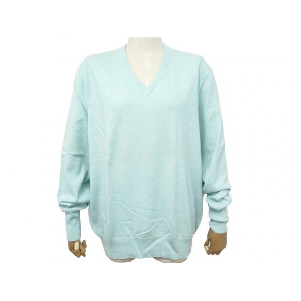 NEUF PULL ERIC BOMPARD COL V CLASSIQUE XL 56 EN CACHEMIRE BLEU NEW CASHMERE 230€