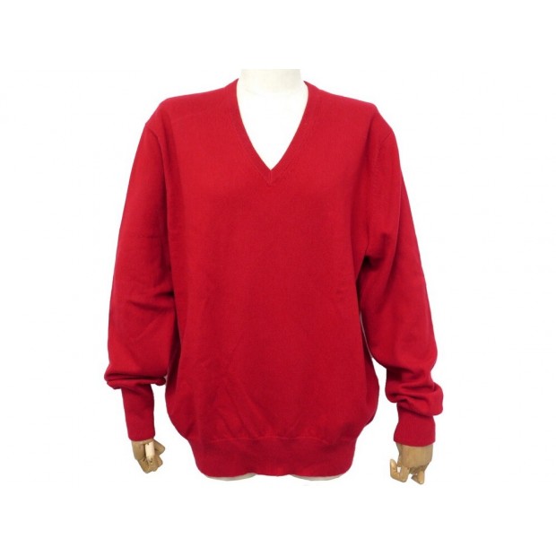 NEUF PULL ERIC BOMPARD COL V CLASSIQUE XL 46 EN CACHEMIRE ROUGE CASHMERE 230€