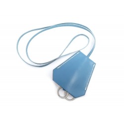 NEUF PORTE CLES HERMES GRANDE CLOCHETTE EN CUIR BLEU BIJOU DE SAC CHARM 410€