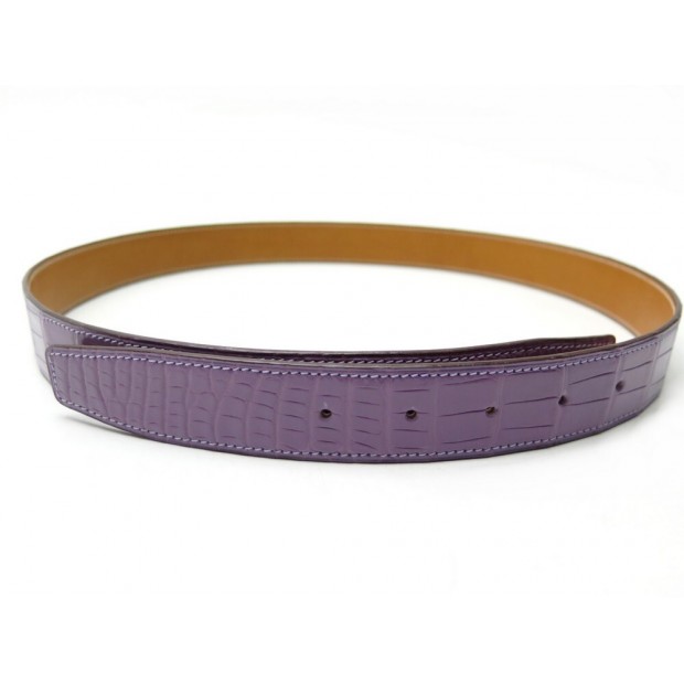 NEUF LIEN DE CEINTURE T 85 95 COMPATIBLE BOUCLE HERMES 32MM CUIR CROCODILE BELT