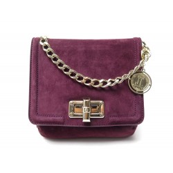 SAC A MAIN LANVIN HAPPY MINI BANDOULIERE EN DAIM VIOLET SUEDE HAND BAG 950€