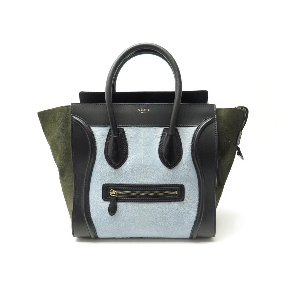 sac a main celine luggage mini cabas cuir poulain