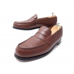 NEUF CHAUSSURES JM WESTON MOCASSINS 180 9.5B 43.5 FIN EN CUIR MARRON SHOES 670€