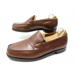 CHAUSSURES JM WESTON MOCASSINS 180 8E 42 LARGE CUIR MARRON LOAFERS SHOES 670€