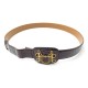 VINTAGE CEINTURE HERMES T80 EN CUIR CROCODILE POROSUS BOUCLE ETRIER STIRRUP BELT