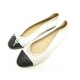 CHAUSSURES CHANEL BALLERINES LOGO CC A02819 CUIR BLANC 37 WHITE SHOES 750€