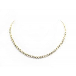 NEUF COLLIER 42 CM EN OR JAUNE 18K 24.5GR DIAMANTS 5.81CT GOLD DIAMONDS NECKLACE