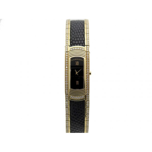 MONTRE MAUBOUSSIN R68800 LADY M 32 MM OR JAUNE 18K ET DIAMANTS QUARTZ GOLD WATCH