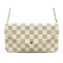 NEUF SAC A MAIN LOUIS VUITTON FELICIE N63106 TOILE DAMIER AZUR BANDOULIERE BAG