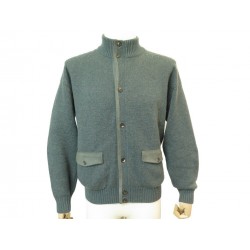 PULL LORO PIANA CARDIGAN M 52 IT 48 FR EN CACHEMIRE BLEU CASHMERE SWEATER 1750€