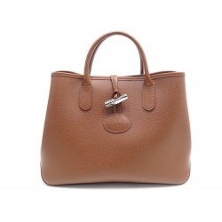 NEUF SAC A MAIN LONGCHAMP CABAS ROSEAU L EN CUIR CAMEL NEW LEATHER HAND BAG 450€