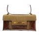 NEUF SAC A MAIN BULGARI POCHETTE CUIR VERNI ET DAIM MARRON HAND BAG PURSE 1200€