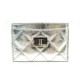 PORTE CARTES CHANEL FERMOIR MADEMOISELLE CUIR ARGENTE LEATHER CARDS HOLDER 380€