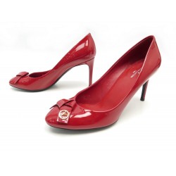 CHAUSSURES LOUIS VUITTON ESCARPINS FIANCEE 37 CUIR VERNIS ROUGE PUMP SHOES 815€