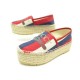 NEUF CHAUSSURES GUCCI ESPADRILLES LOGO SYLVIE 525989 38 PLATFORM FLAT SHOES 690€