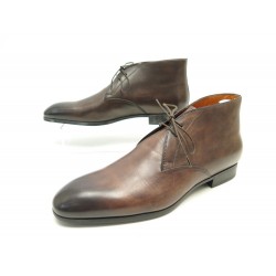 CHAUSSURES SANTONI SIMON 11163 CHUKKA 7.5 IT 42.5 FR EN CUIR MARRON PATINE 690€