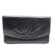 VINTAGE PORTEFEUILLE CHANEL CUIR NOIR 