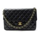 SAC A MAIN CHANEL TIMELESS BANDOULIERE 25CM CUIR MATELASSE NOIR HAND BAG PURSE