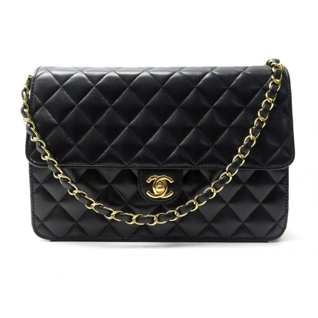 SAC A MAIN CHANEL TIMELESS BANDOULIERE 25CM CUIR MATELASSE NOIR HAND BAG PURSE