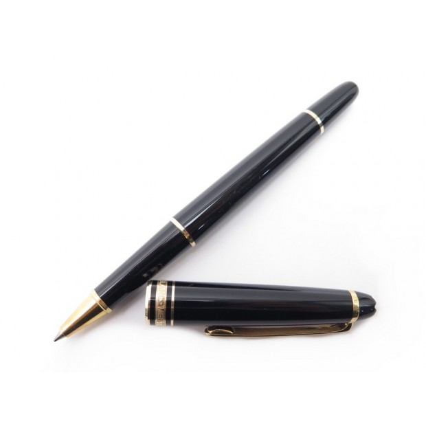 STYLO BILLE MONTBLANC MEISTERSTUCK CLASSIQUE DORE NOIR 12890 ROLLERBALL 405€