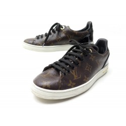 CHAUSSURES BASKETS LOUIS VUITTON 36 SNEAKERS FRONTROW 1A1F4F TOILE MONOGRAM 550€