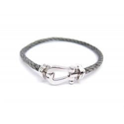 NEUF BRACELET FRED FORCE 10 GM OR BLANC 18K ET CABLE ACIER + BOITE GOLD 2940€