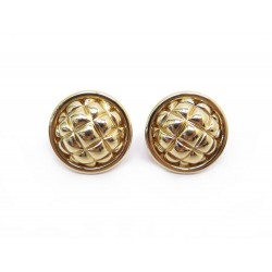 BOUCLES D'OREILLES CHAUMET DOME MATELASSE EN OR JAUNE 18K 24GR QUILTED EARRINGS