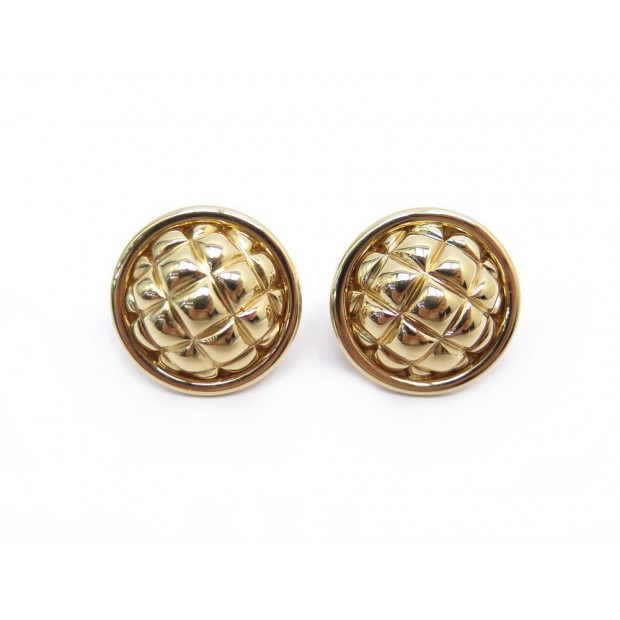 BOUCLES D'OREILLES CHAUMET DOME MATELASSE EN OR JAUNE 18K 24GR QUILTED EARRINGS