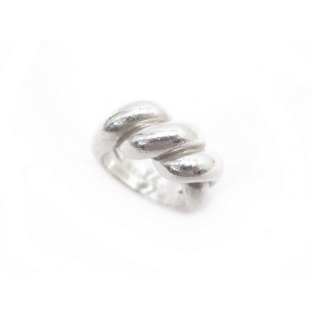 BAGUE HERMES TORSADE TAILLE 54 EN ARGENT MASSIF +BOITE STERLING SILVER RING 510€