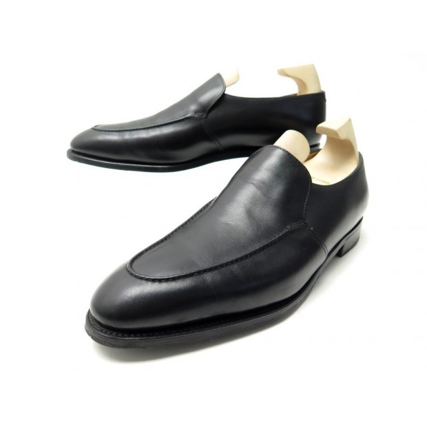 CHAUSSURES JOHN LOBB EVESHAM 8E 42 MOCASSINS CUIR NOIR BLACK LOAFER SHOES 1390€