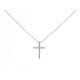 COLLIER PENDENTIF CROIX EN OR BLANC ET 16 DIAMANTS 0.12 CR CHAINE PENDANT COLLAR