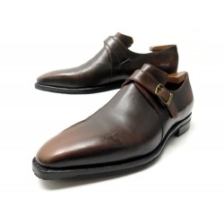 CHAUSSURES CORTHAY ARCA 9 43 MOCASSINS A BOUCLES CUIR MARRON BUCKLE SHOES 1480€