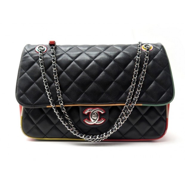 SAC A MAIN CHANEL CLASSIQUE TIMELESS JUMBO CROISIERE CUIR TRICOLORE PURSE 8400€