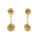 VINTAGE BOUCLES D'OREILLES CHANEL 1970 PERLES EN CAGE METAL DORE GOLDEN EARRINGS