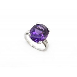 BAGUE MAUBOUSSIN BEBE D'AMOUR 55 OR BLANC DIAMANTS ET AMETHYSTE BOITE RING 1040€