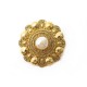 VINTAGE NEUF BROCHE CHANEL EN METAL DORE & PERLE CENTRALE GOLDEN NEW BROOCH