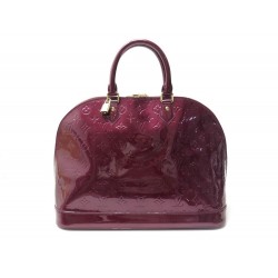 NEUF SAC A MAIN LOUIS VUITTON ALMA GM EN CUIR MONOGRAM VERNIS AMARANTE BAG 2200€