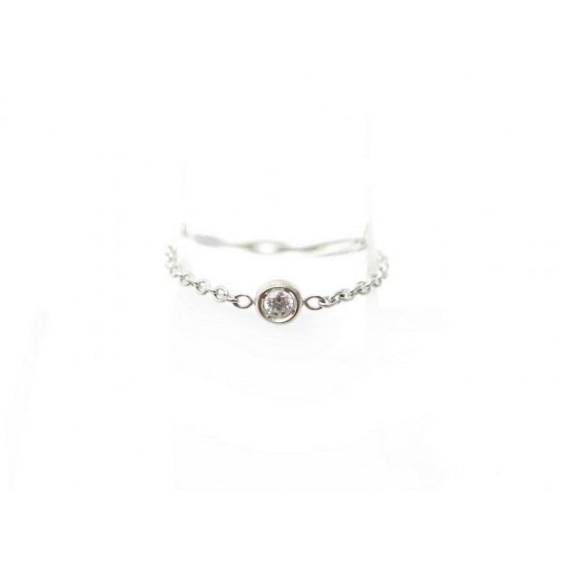 BAGUE CHRISTIAN DIOR MIMIOUI CHAINE T57 OR BLANC 18K DIAMANT SOLITAIRE RING 450€