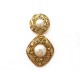 NEUF VINTAGE BROCHE CHANEL METAL DORE & PERLES GOLDEN PEARLS BROOCH