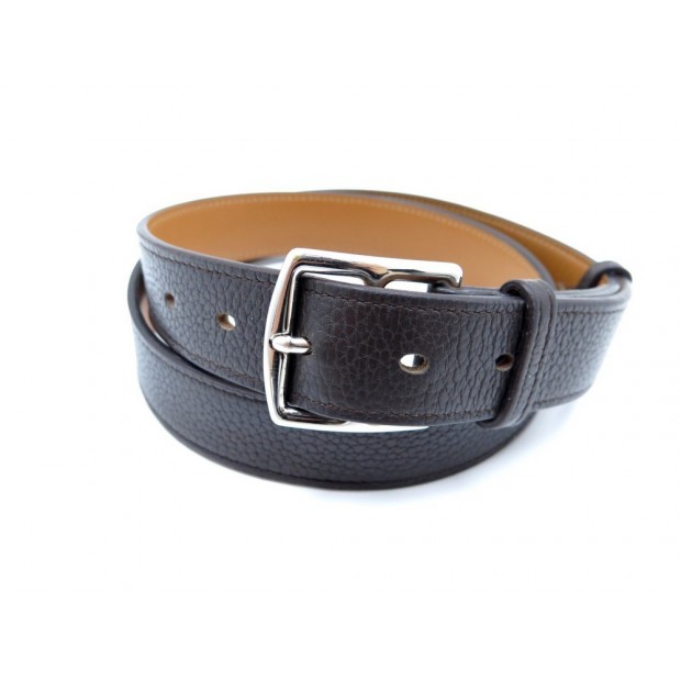 CEINTURE HERMES ETRIVIERE 32 T95 CUIR GRAINE MARRON CHOCOLAT 