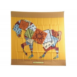 NEUF FOULARD HERMES A CHEVAL SUR MON CARRE 90 BARRET SOIE BOITE SILK SCARF NEW