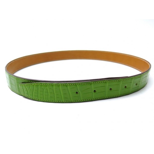 NEUF LIEN DE CEINTURE T85 COMPATIBLE BOUCLE HERMES 32MM CUIR DE CROCODILE BELT