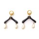 VINTAGE RARE BOUCLES D'OREILLES CHANEL CINTRES PERLES HANGER PEARL EARRINGS