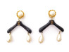 rare boucles d'oreilles chanel cintres perles