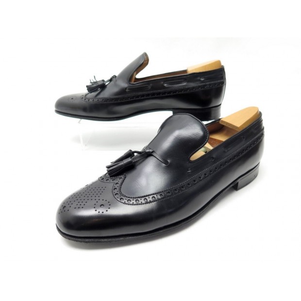 CHAUSSURES JM WESTON MOCASSINS A PAMPILLES BOUT FLEURI 181 9E 43 CUIR NOIR 1055€