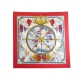 NEUF FOULARD HERMES VIVE LE VENT CARRE 90 THIOUNE EN SOIE ROUGE SILK SCARF 385€