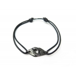 BRACELET DINH VAN MENOTTES R12 EN ARGENT MASSIF 925 PLAQUE NOIR SILVER 280€