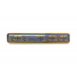 VINTAGE BROCHE HERMES EN EMAIL IMPRIME ANCRES FINITION PLAQUE OR ENAMEL BROOCH