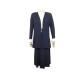 TAILLEUR VESTE LONGUE + JUPE CHANEL P01899 T36 S BLEU MARINE SKIRT SUIT 6500€